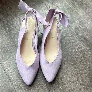 Vero Moda Lilac Suede Sling Back Heels